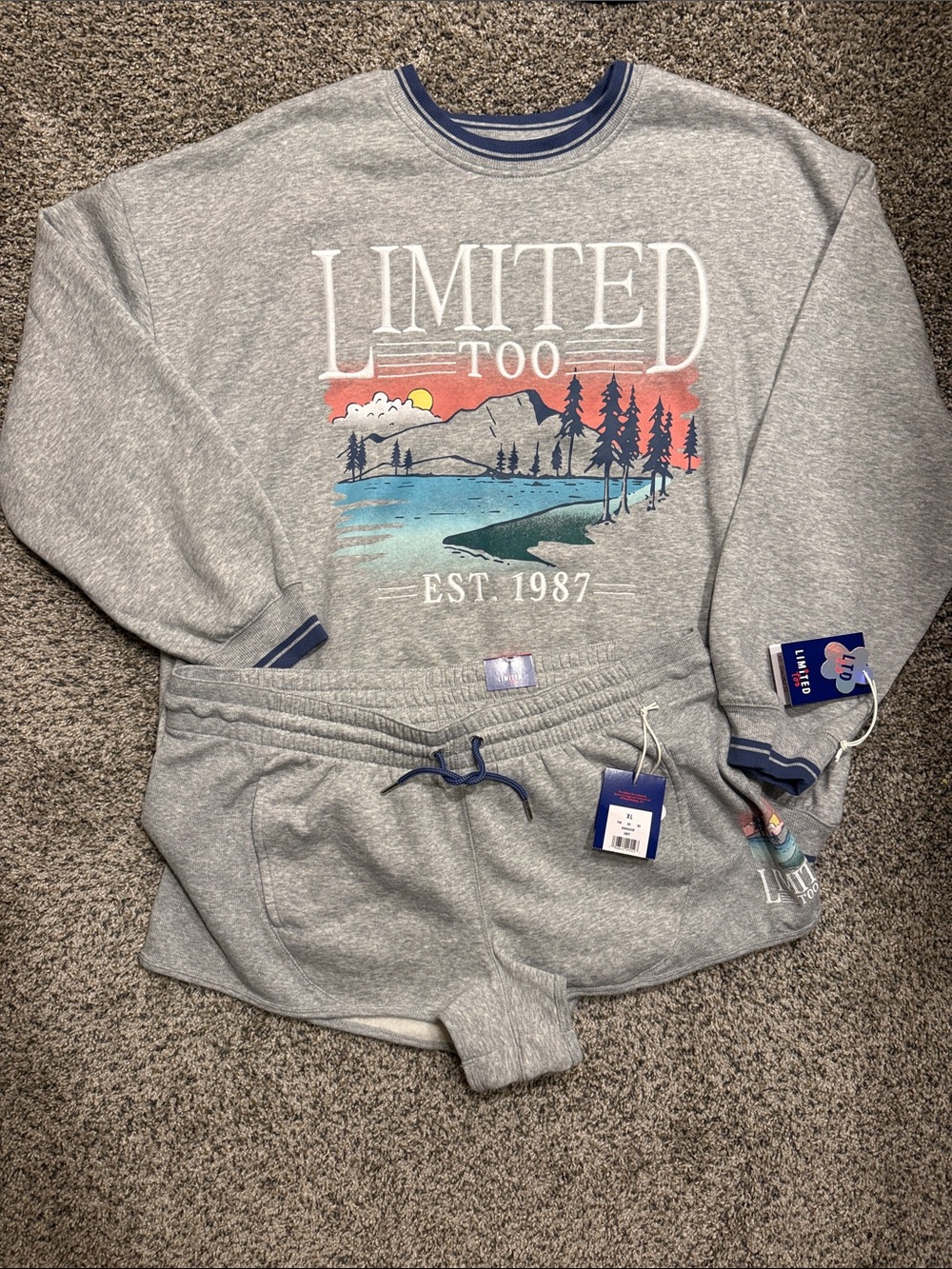 Limited Too XL Crew Neck Sweatshirt & Short set LTD 2.0